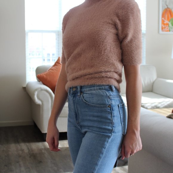 Blush Pink Short Sleeved Sweater - Picture 4 of 6
